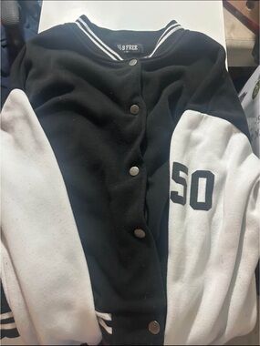 Black & White Jacket with '50' Accent
